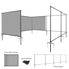 Outdoor Balcony Privacy Fence Screen Dog Fence Deck Garden W/ Pole + Net Fabric