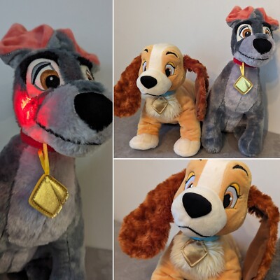 Lady and The Tramp Plüsch Kinder Stofftier Set Leuchtwangen Disney Selten