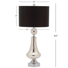 Safavieh TABLE LAMP/BLACK SATIN SHADE, Reduced Price 2172704694 LIT4047B-SET2