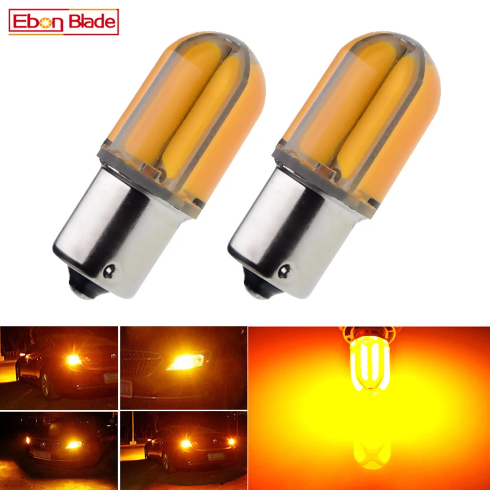 2 X 1156 BA15S LED Lights Amber Orange Car Indicator Turn Signal Globe  Bulbs 12V