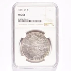 1881-O Morgan Silver Dollar NGC MS61