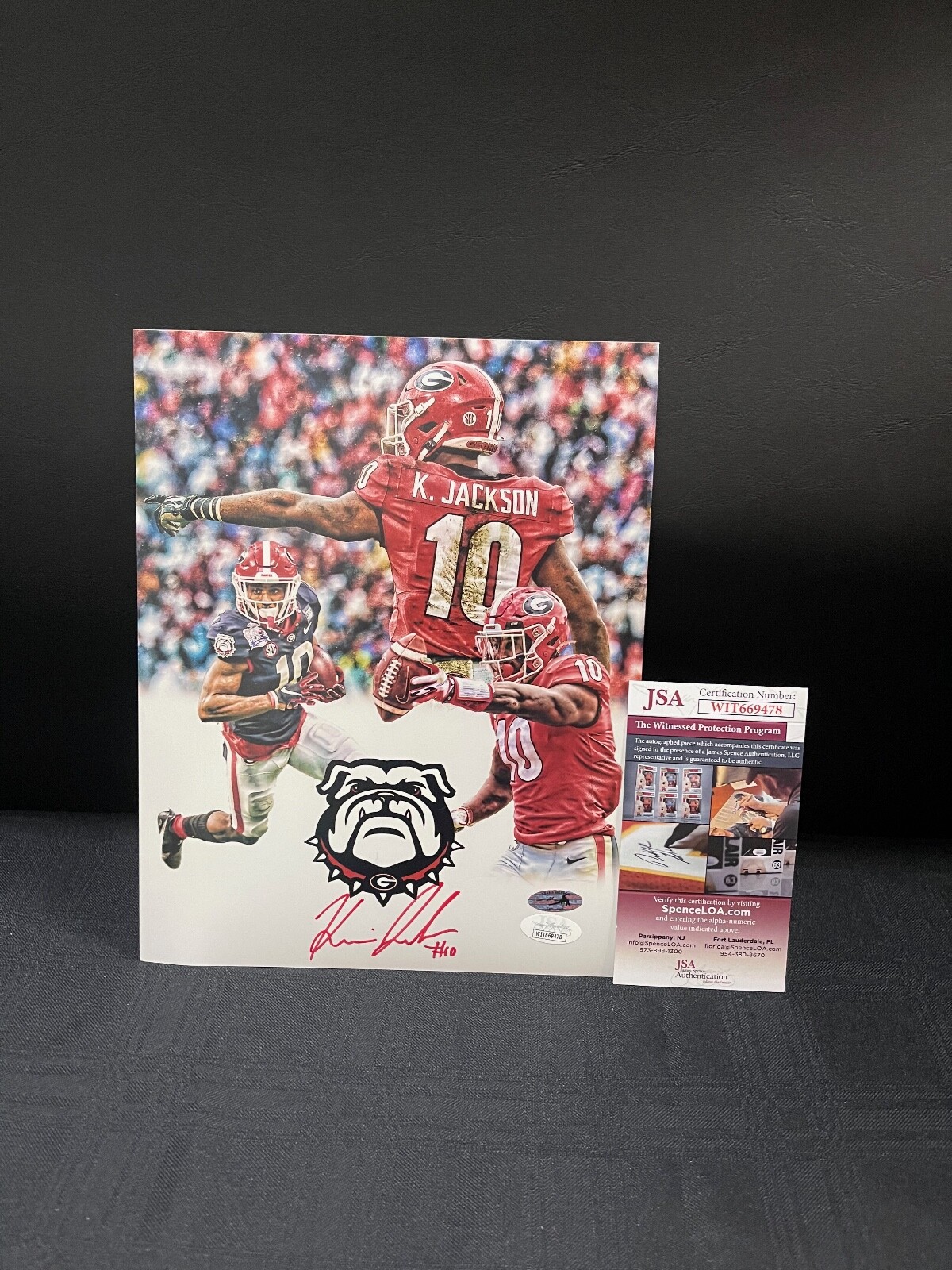 KEARIS JACKSON Autographed Signed Georgia Bulldogs GEORGIA BULLDGOGS 8X10 PHOTO W/JSA WITNESS COA 