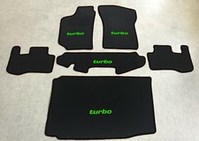 Autoteppich Kofferraum Hutablage für Fiat Coupe + Turbo 1994-2000 neongrün 6tlg