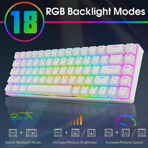 ROYAL KLUDGE RK68 Wired Hot Swappable 65% Mechanical Keyboard,68 Keys,Red Switch - Picture 2 of 12