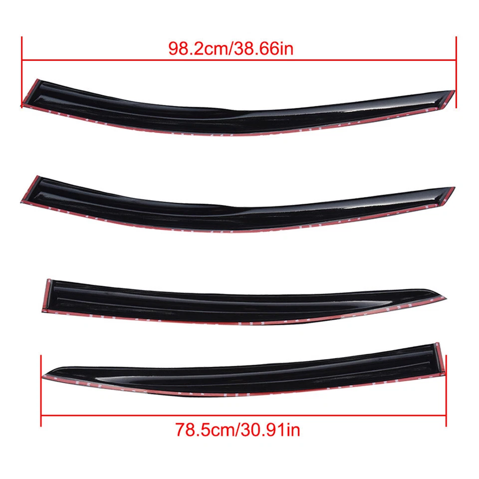 Visera de ventana de laboratorio protector de lluvia deflector para Chevy Cruze 2008-2016 negro Foto 2 de 4