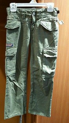 Pantalon Cargo Roberto Cavalli Devils Boys - Taille 6, Couleur Olive, 100% Coton, Occasion Très Bon état