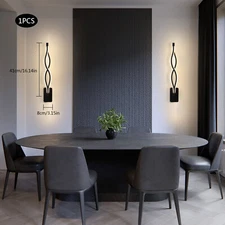 Modern Black Creative Wave Strip Led Wall Light Fixture Industrial Wall Sconce