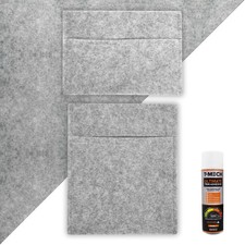 Image of Monster Shop Silver Grey Van Carpet Lining, Storage Pouches & Adhesive Glue