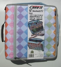 New Case-It Mighty Multi Zipper Tab 3-inch Zipper Binder Rainbow T-641-P School