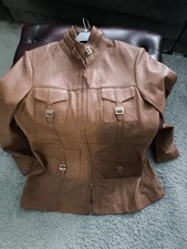 BNWT house of Leather..Mid Length Tan Jacket With Receipt.. Size 14
