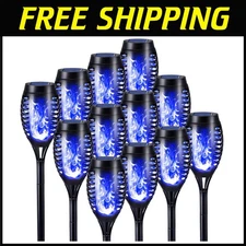 Solar Torch Flame Lights, 12-Pack Outdoor Flickering Flames