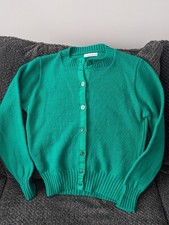 Vintage Bright Green Button Up Cardigan Granny Cottage Core Made In USA Size S