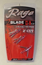 Rage Chisel NC No Collar 100 Grain 2blade 2" cut Broadheads  3pk.  R38901
