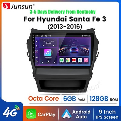 8Core 6+128G Carplay Android15 For Hyundai Santa Fe 2013-16 Car Stereo Radio GPS