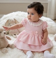 Baby Girl Dress Frilly Broderie Anglaise Tiered Soft Summer Pink