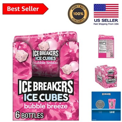 Convenient 6 Count ICE CUBES Bubble Breeze Sugar Free Gum - 40 Pieces Per Bottle