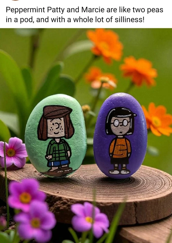 Handpainted Garden Rocks-The Peanuts Friends & Family Tree! 13 Qty Set - Image 4 of 4