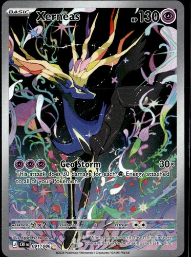 Xerneas 2026 Chaos Rising Holo Secret Rare #91/86