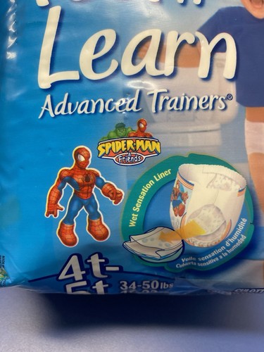 Pampers Feel 'n Learn Advanced Trainers, Spider-Man Themed 4/5T—15 Count (2005) - Picture 2 of 6