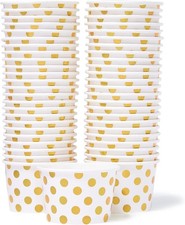 Paper Ice Cream Cups - 50-Count 9-Oz Disposable Dessert Bowls for Hot or Cold