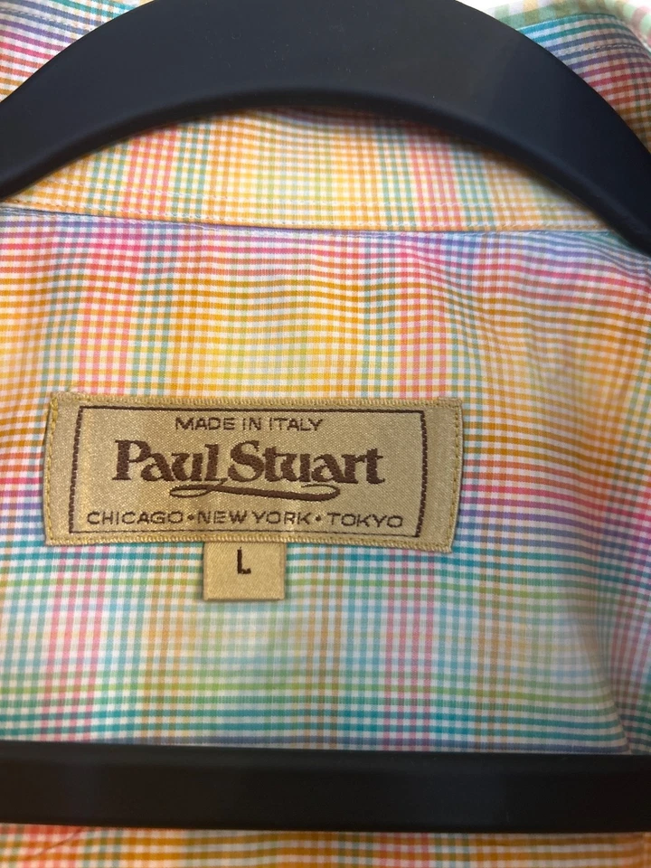 Paul Stuart Luxury Shirt Men's Size L Multicolor Checked Button Down Long Sleeve - Image 3 of 4