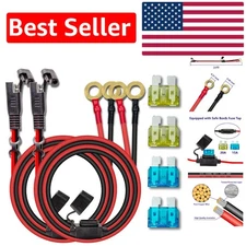 2 Pack 10AWG 2FT SAE to O-Ring Terminal Cables - Quick Disconnect Harness