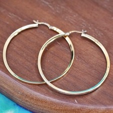 2  , vintage vermeil gold over Sterling silver handmade hoop earrings 925 huggie