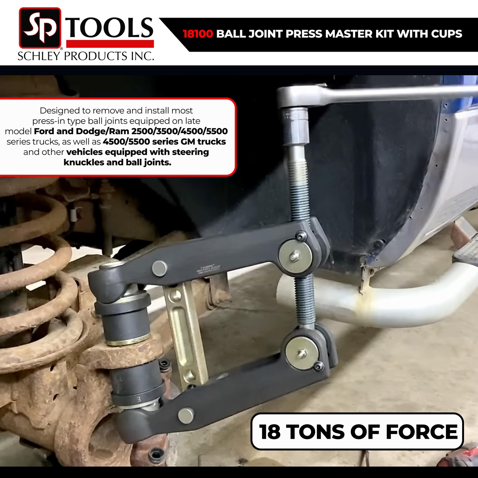 Schley Products 18100 Ball Joint Press Tool Master Set with Cups – Heavy Duty