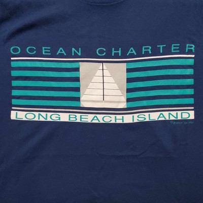 Vintage 90s Long Beach Island T Shirt Single Stitch Stedman Tag 1990 RARE XL USA
