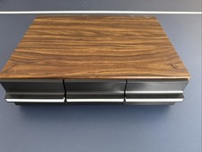 36 Cassette Tape Holder 3 Drawer Storage Case Wood Grain Finish VTG Walmart  
