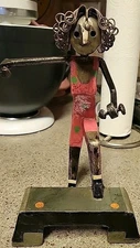 Very Rare Manuel Felguerez Metal Sculpture Strong Woman Exercise From Mexico 9”