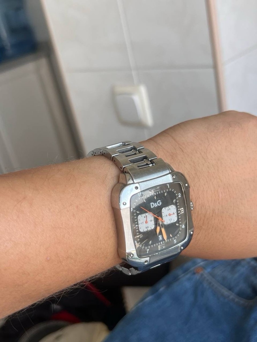Dolce & Gabbana Men's Watch Steel Metal Chrome Chunky Watch D&G
