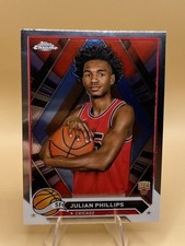 2023-24 Topps Chrome - #39 Julian Phillips Chicago Bulls Rookie Trading Card NBA