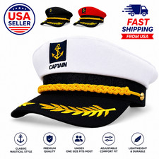 Nautical Captain Hat Yacht Sailor Skipper Costume Cap Adjustable Adult Boys Girl