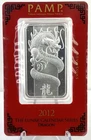 2012 PAMP Suisse Lunar Dragon 1 oz .999 Silver Bar Sealed Assay