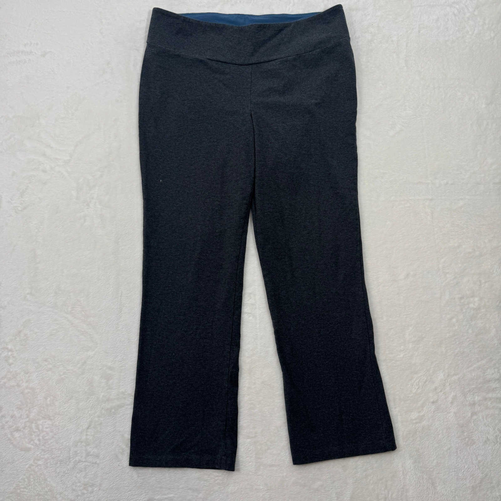 Style & Co Sport Yoga Pants Womens Gray Petite Large Straight Leg Cotton Blend