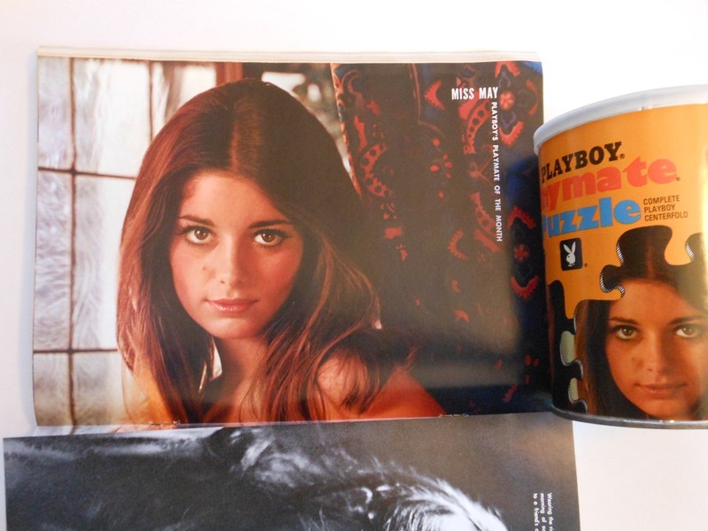 Playboy May 1970 magazine with matching 1970 Jennifer Liano, Judy Young  puzzle