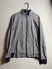Lululemon Prepost Jacket Mens Large L Heathered Black White Pockets Full Zip