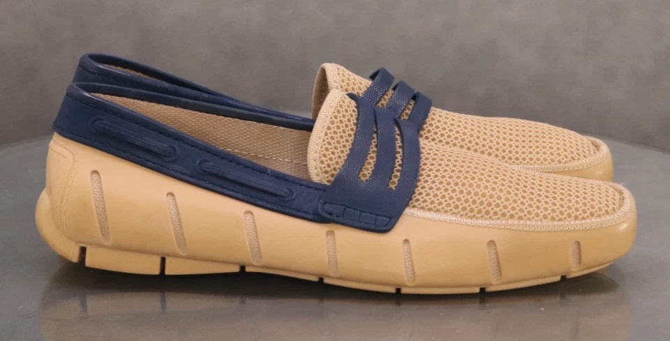 Robert Wayne Floats Yacht Men's Boat Shoes Size 8 Tan Blue - Image 4 of 4