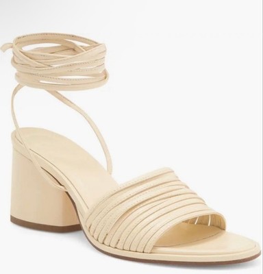 NWT Aeyde Natania Beige Strappy Block Heel Sandals 39.5/8.5 Sold out style!