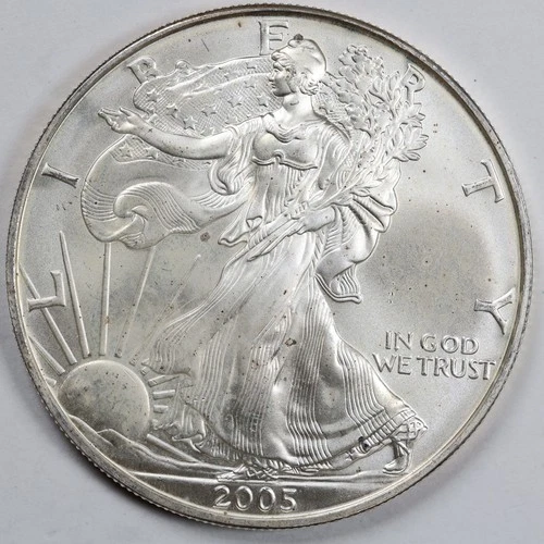 2005 American Silver Eagle (BU) - AUTHENTIC - In a Capsule to Protect It!