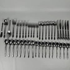 Wm A Rogers Oneida Fenway Daydream Stainless Flatware Lot of 42 Vintage Pieces