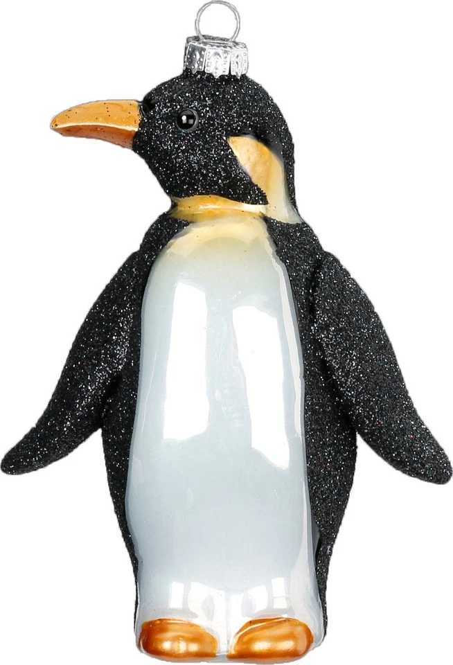 INGE-GLAS Adornos de árbol de Navidad vidrio pingüino imperial 11 cm bolas de Navidad adornos de árbol de Navidad