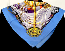 35"x35"Sailors Print Pure Mulberry Twill 16momme Silk Scarf88x88cm6-131