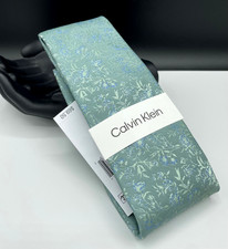 Calvin Klein Men's Silk Blend Tie  Mint Green  Floral  NEW MSRP: 69.50