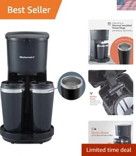 Effortless Dual Drip Coffee Brewer with Reusable Filter - Perfect for Travel