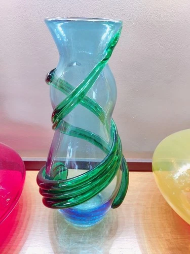 Blenko Handmade Glass 2007 WV Day Winding Roads Vase Hand Signed West Virginia