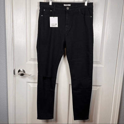 Glamorous Curve Nordstrom Black Ripped High Rise Jeans Sz 14
