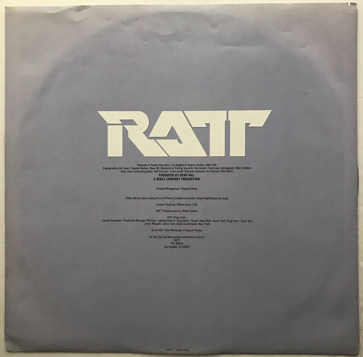 RATT Invasion of Your Privacy レコード Vtg 1985 RATT Album INVASION OF YOUR PRIVACY Lp 1ST PRESSING