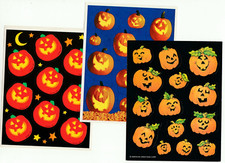 Vintage Hallmark Am Greetings Halloween Jack O' Lanterns sticker sheets